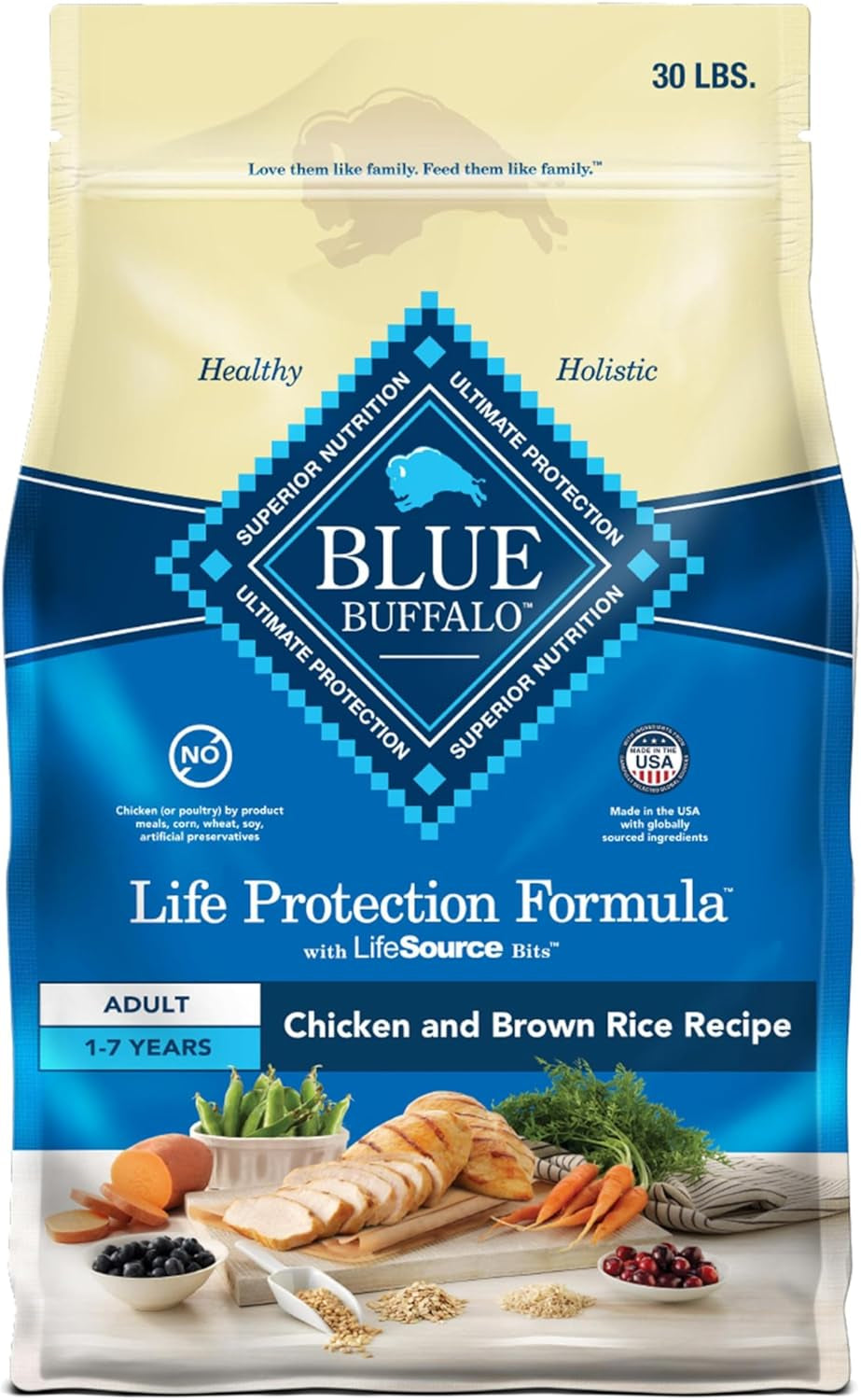 Life Protection Formula Natural Adult Dry Dog Food, Chicken and Brown Rice 30-Lb