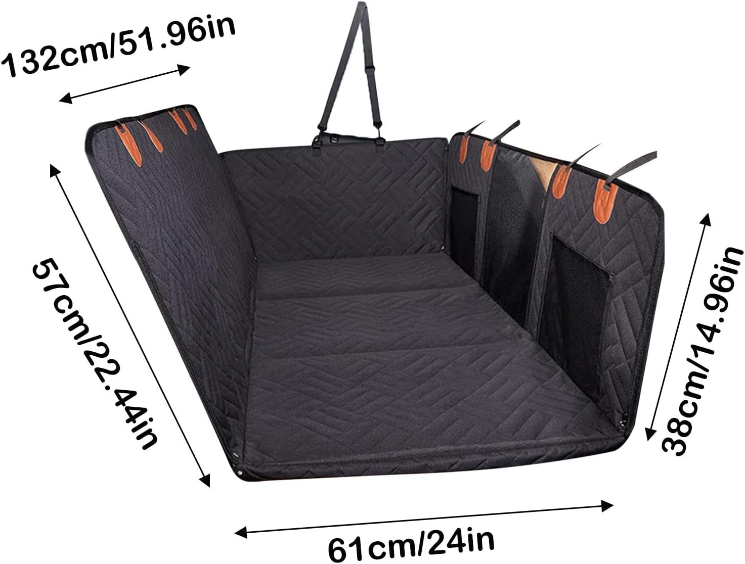 Dog Car Hammock, Dog Car Cover, Waterproof Ruffrover 2.0 - Hard Bottom Dog Car Seat Protector, Ruffrover Hard Bottom Dog Seat, Holds up to 280 Lbs, 100% Waterproof Non-Slip Non-Scratch Dog Hammock