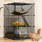 YITAHOME Cat Cage Indoor Catio DIY Cat Enclosures Metal Cat Playpen 3-Tiers Kennels Pet Crate with Extra Large Hammock for 1-2 Cats