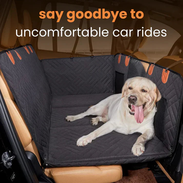 Dog Car Hammock, Dog Car Cover, Waterproof Ruffrover 2.0 - Hard Bottom Dog Car Seat Protector, Ruffrover Hard Bottom Dog Seat, Holds up to 280 Lbs, 100% Waterproof Non-Slip Non-Scratch Dog Hammock