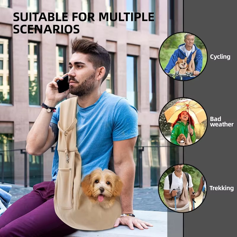 Portable Pet Shoulder Bag Phone Pocket Outdoor Shoulder Bags Carrier Cat Puppy Sling Carrier Bag Pet Carrying Supplies